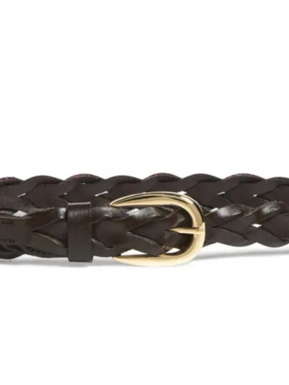 NWT Madewell Brown Gold Braided Cow Leather Belt- Women's Size Adjustable M-L